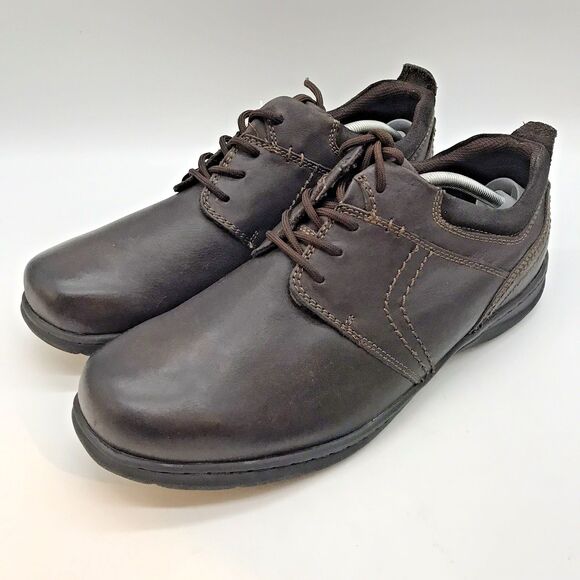 Dr. Scholl's Ames Derby Men's 13M Brown Leather Lace Up Work Casual Comfort Shoe - Picture 3 of 13